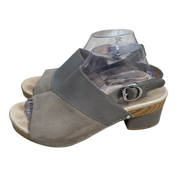 Dansko Shoes - Women's Dansko Madalyn Shoe Stone Burnished Calf Leather Size 10 Gray Tan Heel